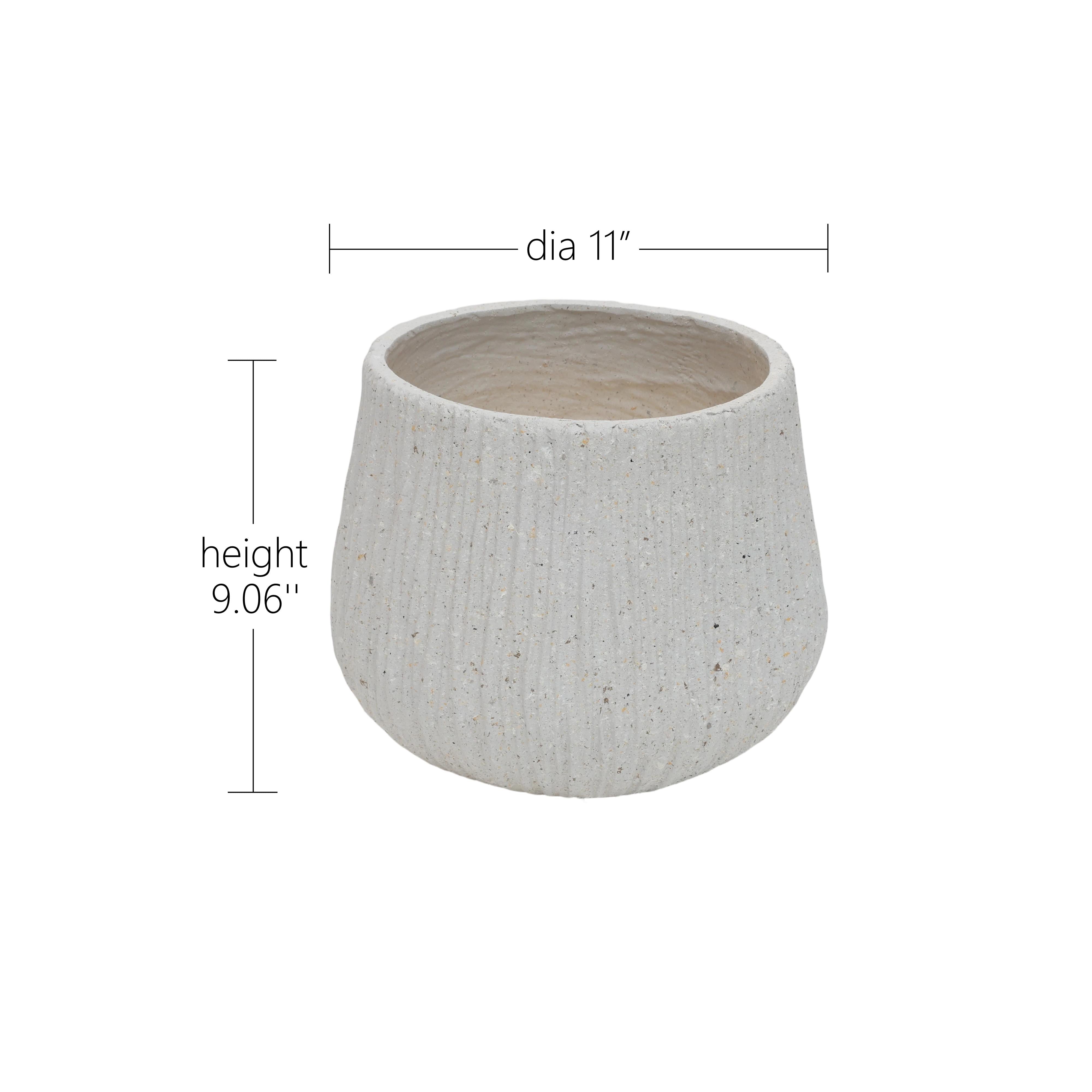 11Dia X 9.06 H Large Round Planters For Indoor Plants, Outdoor Planters With Drainage Holes, Magnesium Oxide Plant Pot W