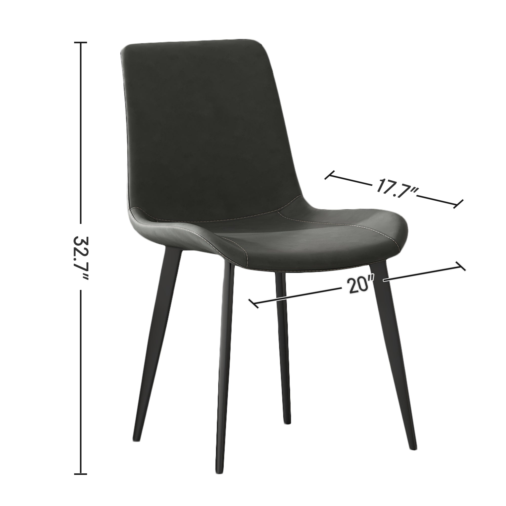 Dining Chairs 4PCS, Modern Kitchen & Dining Room Chairs, Upholstered Faux Leather Cushion Seat And Sturdy Metal Legs