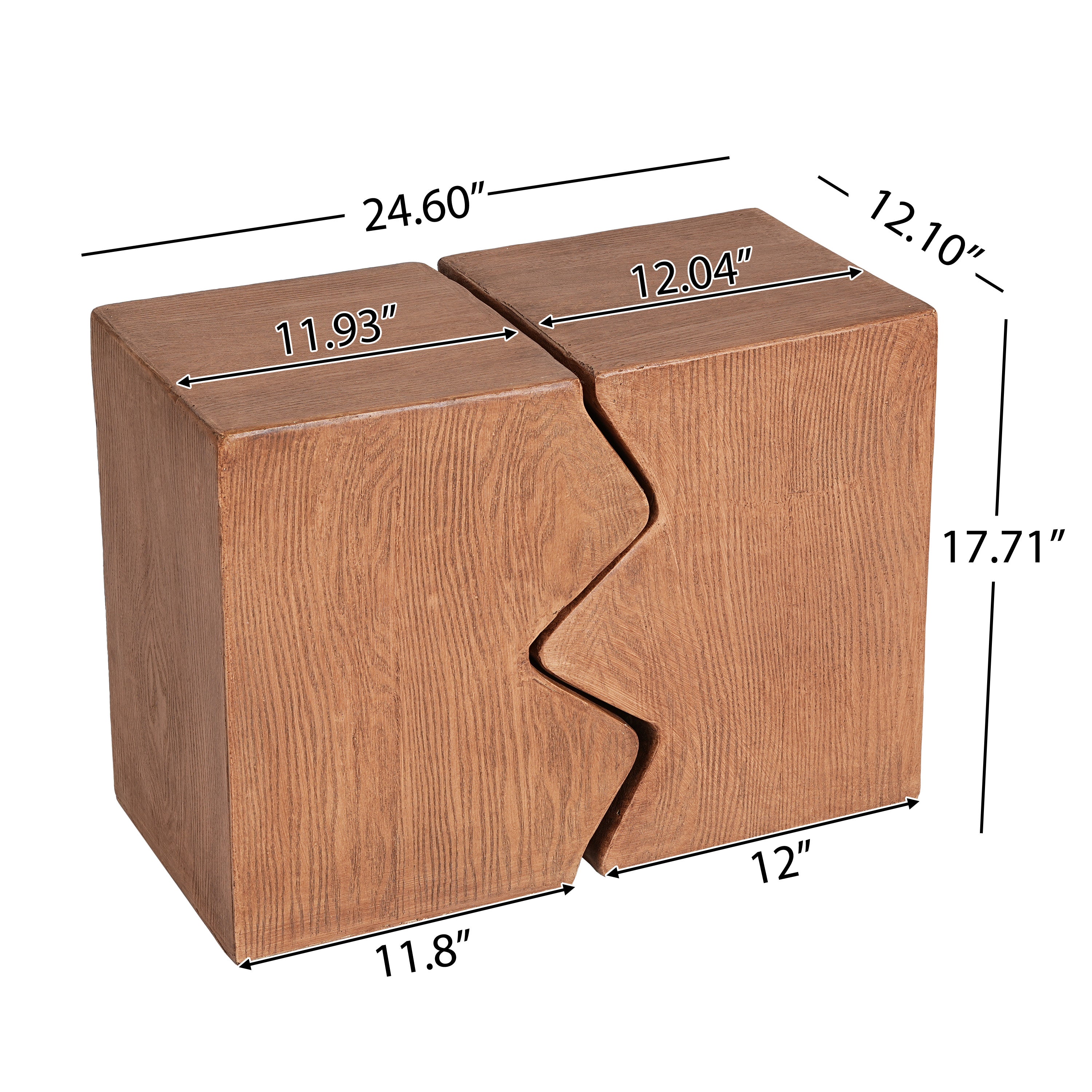 MGO Side Table, Set Of 2 Rectangular Outdoor Side Tables, Decorative Garden Stools For Indoor Outdoor, Accent Table,Pati