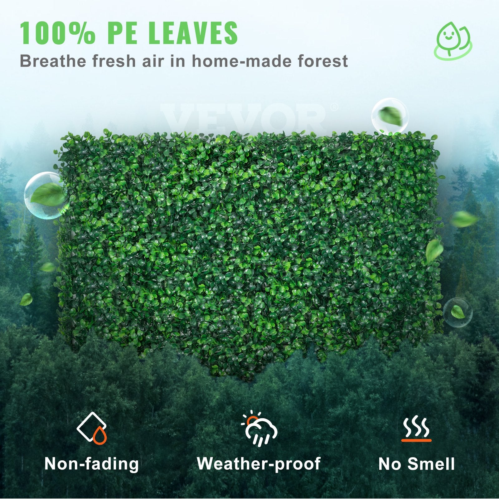 VEVOR Artificial Boxwood Panel UV 24pcs Boxwood Hedge Wall Panels Artificial Grass Backdrop Wall  4 Cm Green Grass Wall, Fake Hedge For Decor Privacy Fence Indoor, Outdoor GardenBackyard