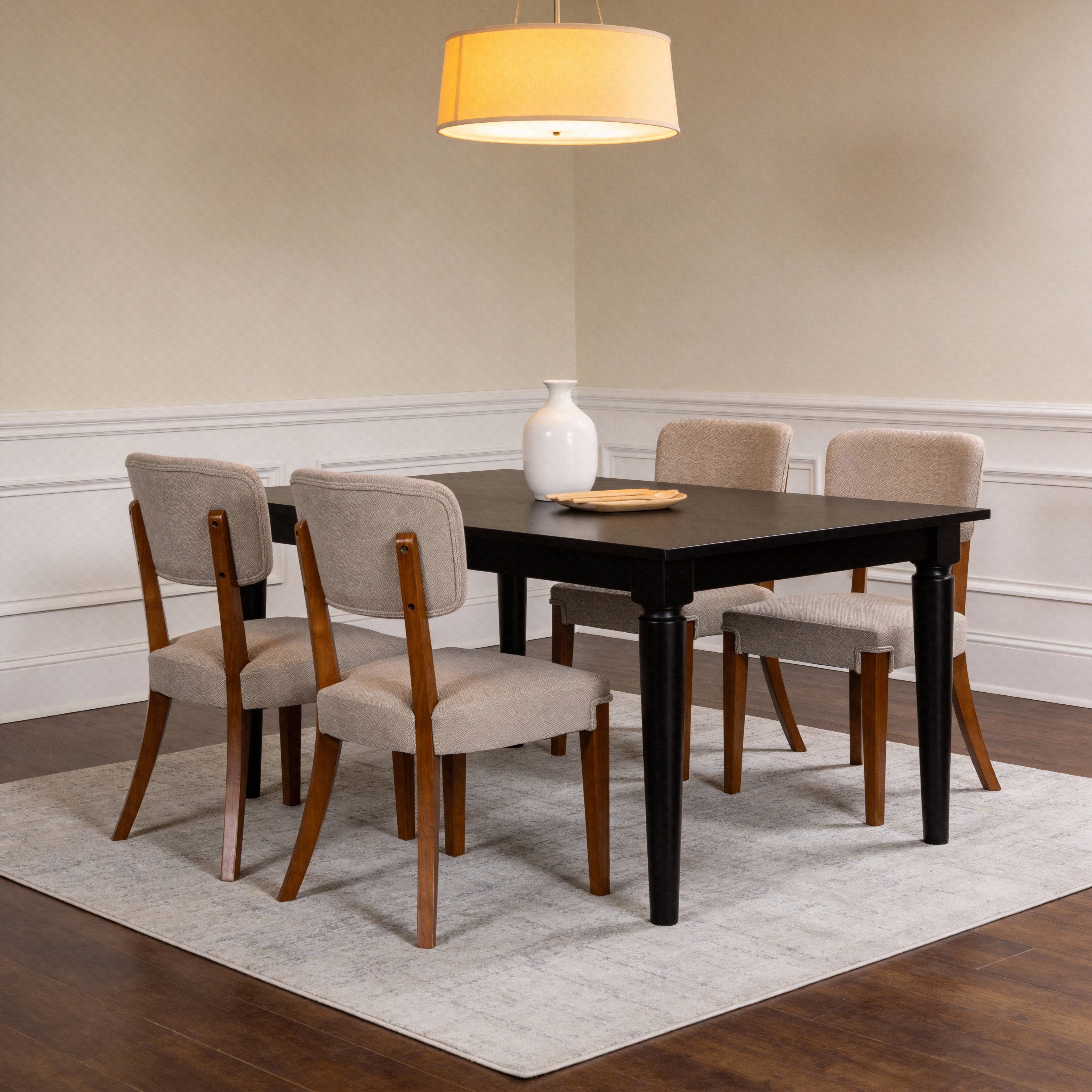 Modern Armless Dining Chairs Set Of 2, Brown, Contemporary Side Chairs With Wood Legs   Versatile Accent Chairs For Dini