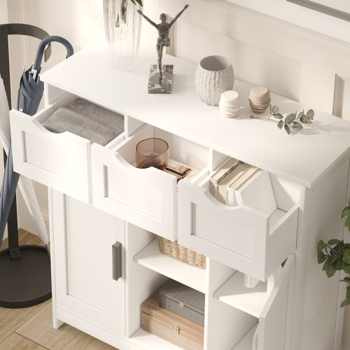 Storage Cabinets,Wooden Floor Cabinet,with Drawers And Shelves Storage Cabinets,Accent Cabinet For Living Room,Bedroom,B