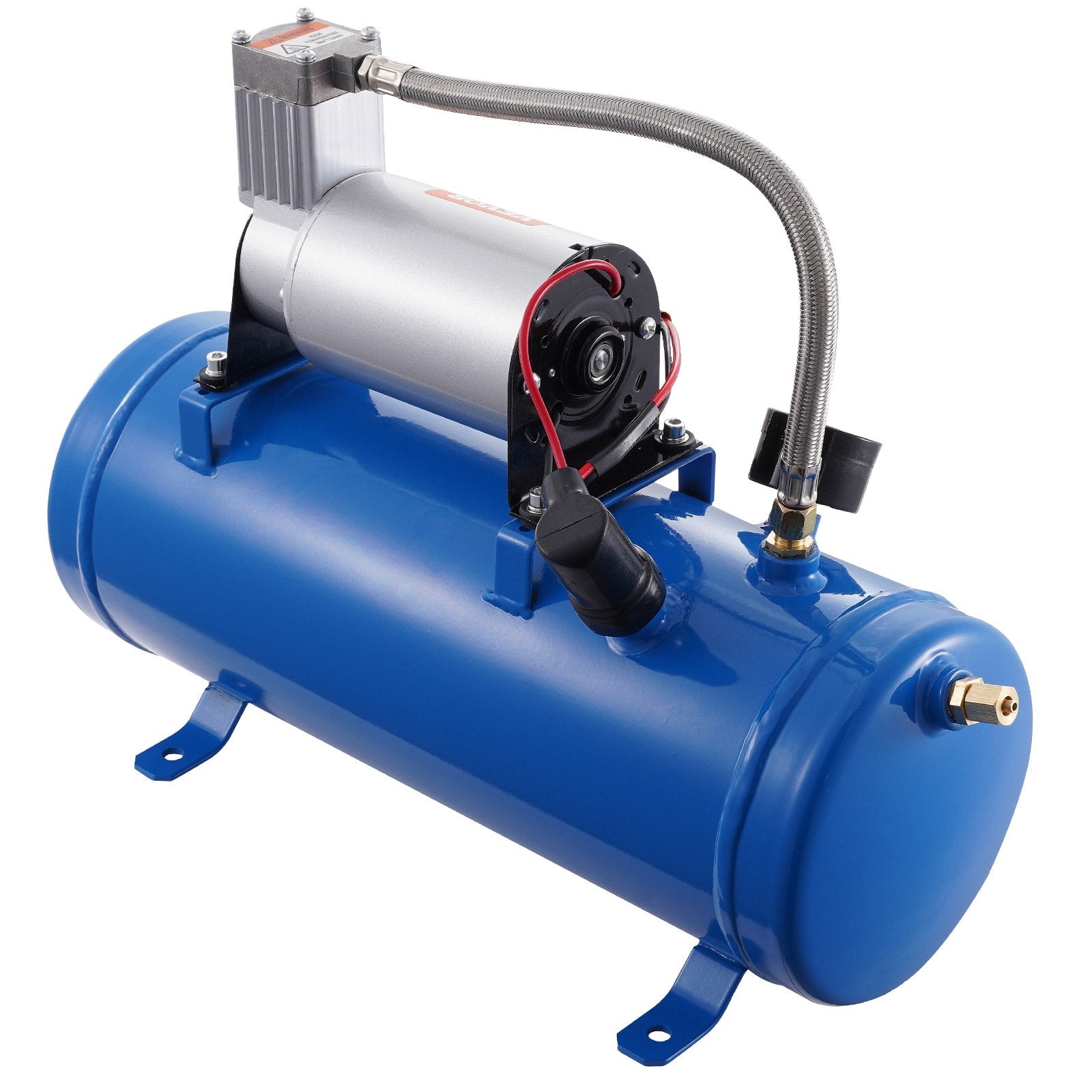 VEVOR 12V Air Compressor With Tank 1.6 Gallon 6 L, Train Horn Air Compressor, 120 Psi Working Pressure Onboard Air Compr