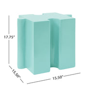 3-Piece Artistic Puzzle Table Set,Modular MGO Side Tables With Interlocking Design  2 Convex & 1 Concave , 200lb Capacit
