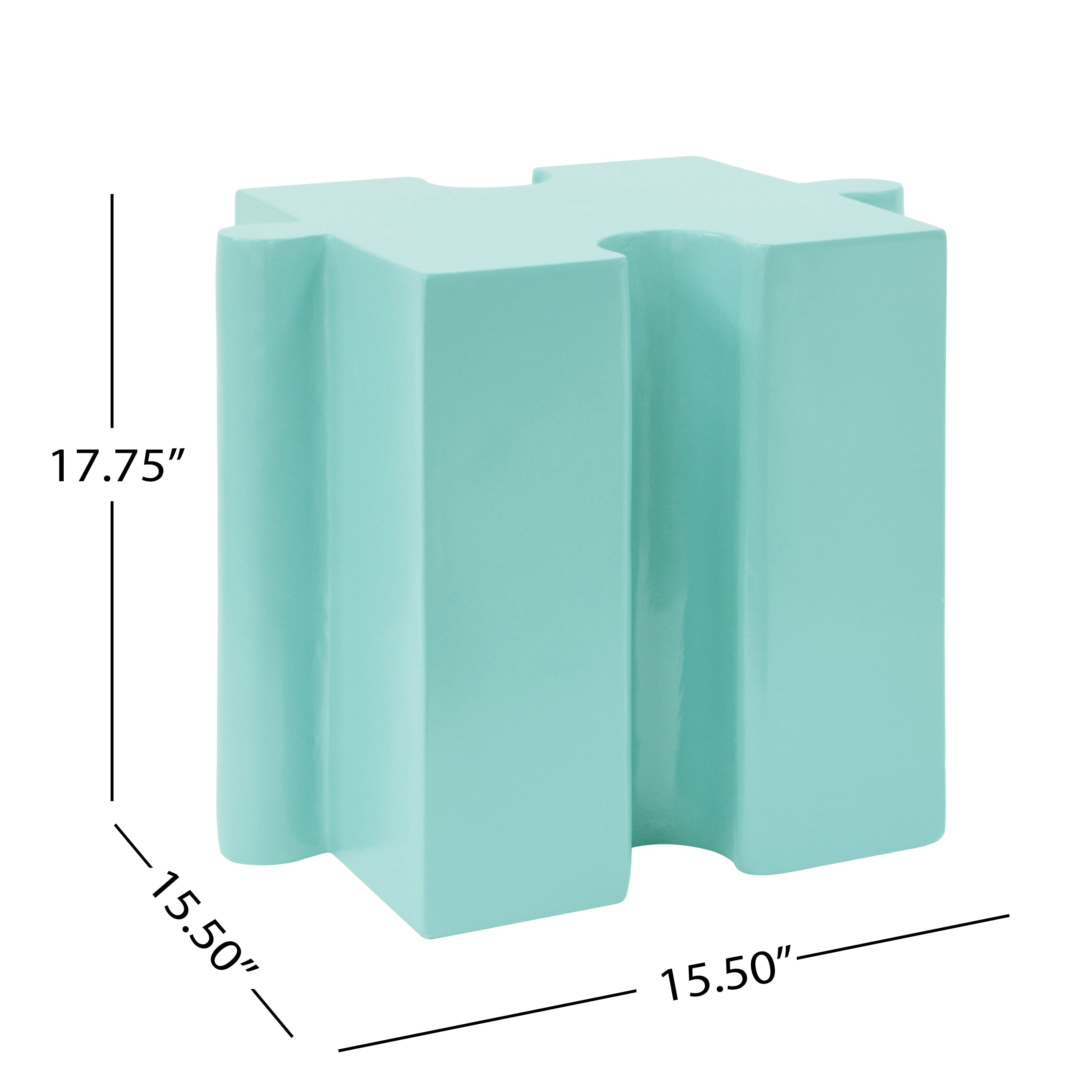 3-Piece Artistic Puzzle Table Set,Modular MGO Side Tables With Interlocking Design  2 Convex & 1 Concave , 200lb Capacit