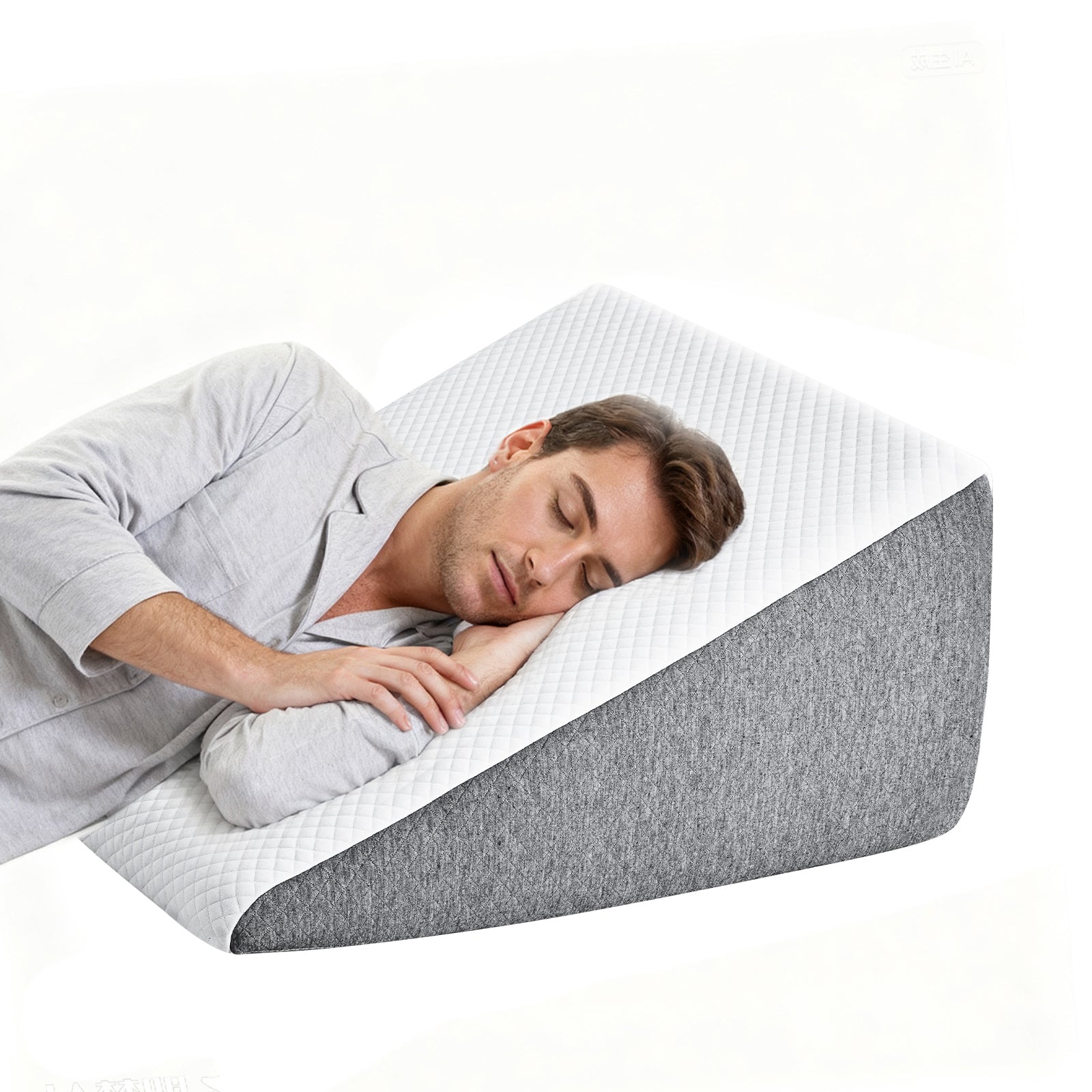 Wedge Pillow, Body Pillow , White& Grey