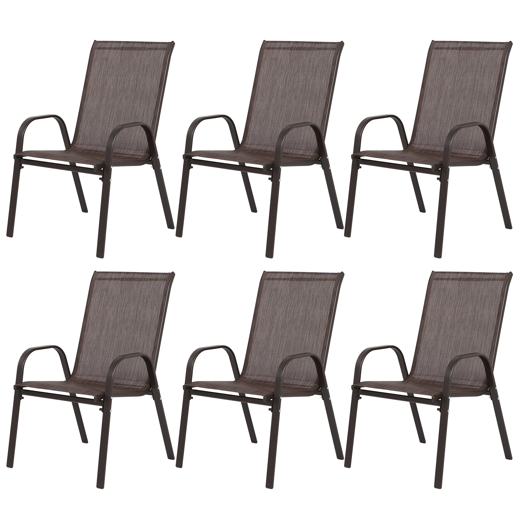 4 Piece Patio Chairs, Outdoor Camping Chairs With Breathable Textilene Fabric, Set Of 2 Garden Chairs With Armrest High