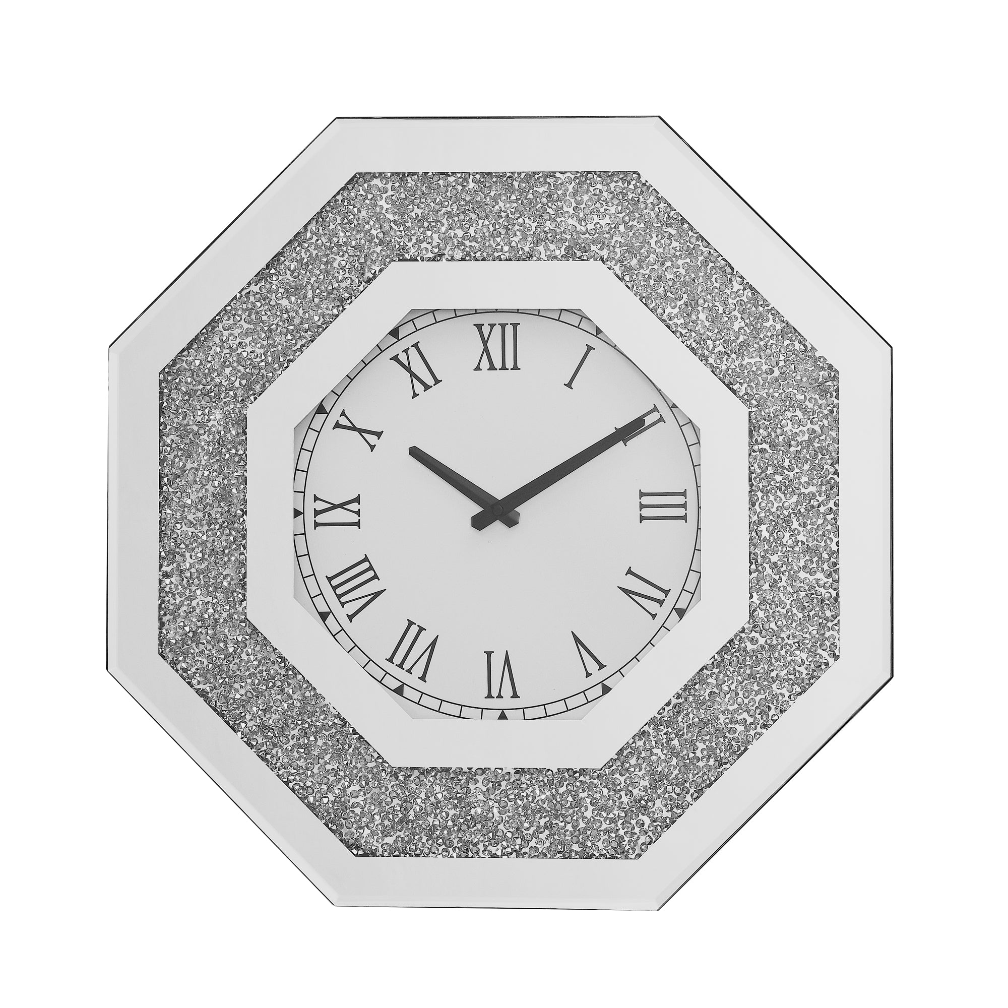 Octagonal Mirror Wall Clocks And Artificial Gemstone Wall Clocks
