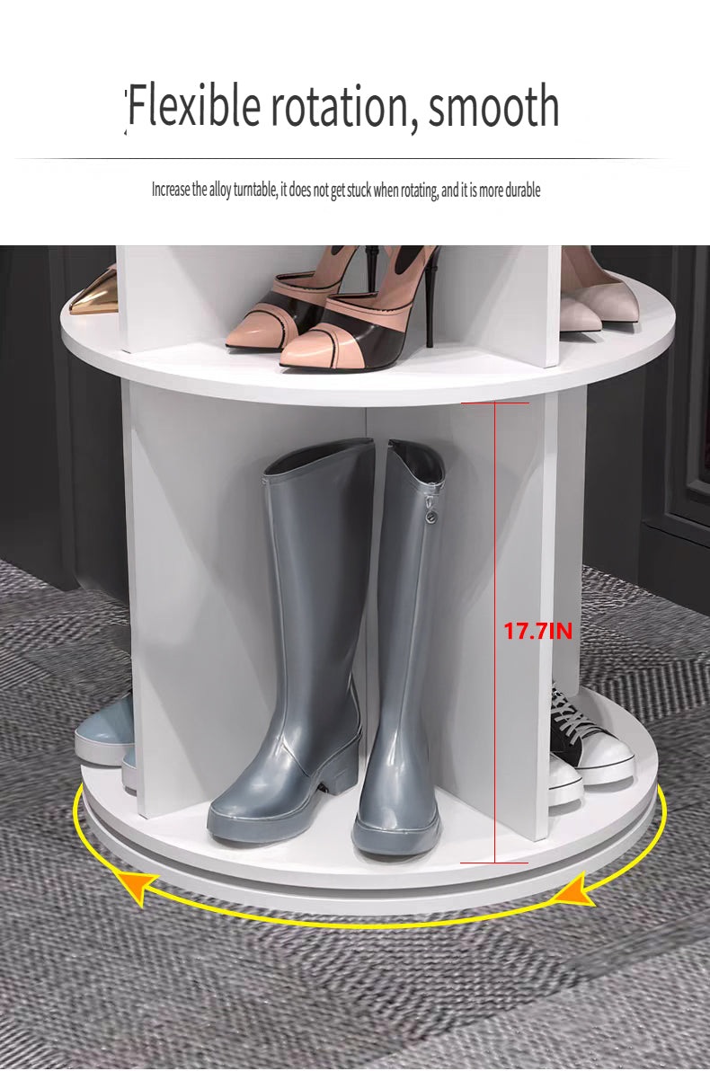 8 Tier Rotating Shoe Rack Tower, Spinning Shoe Display, Shoe Organizer,360 Shoe Rack Storage Round Carousel, Vertical Ha