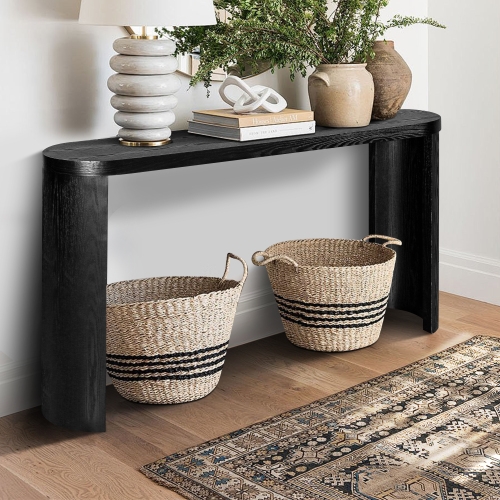 60 Thick Top Entryway Table, Curved Legs, Support The Installation Of Inward-facing Or Outward-facing For Sofas, Entrywa