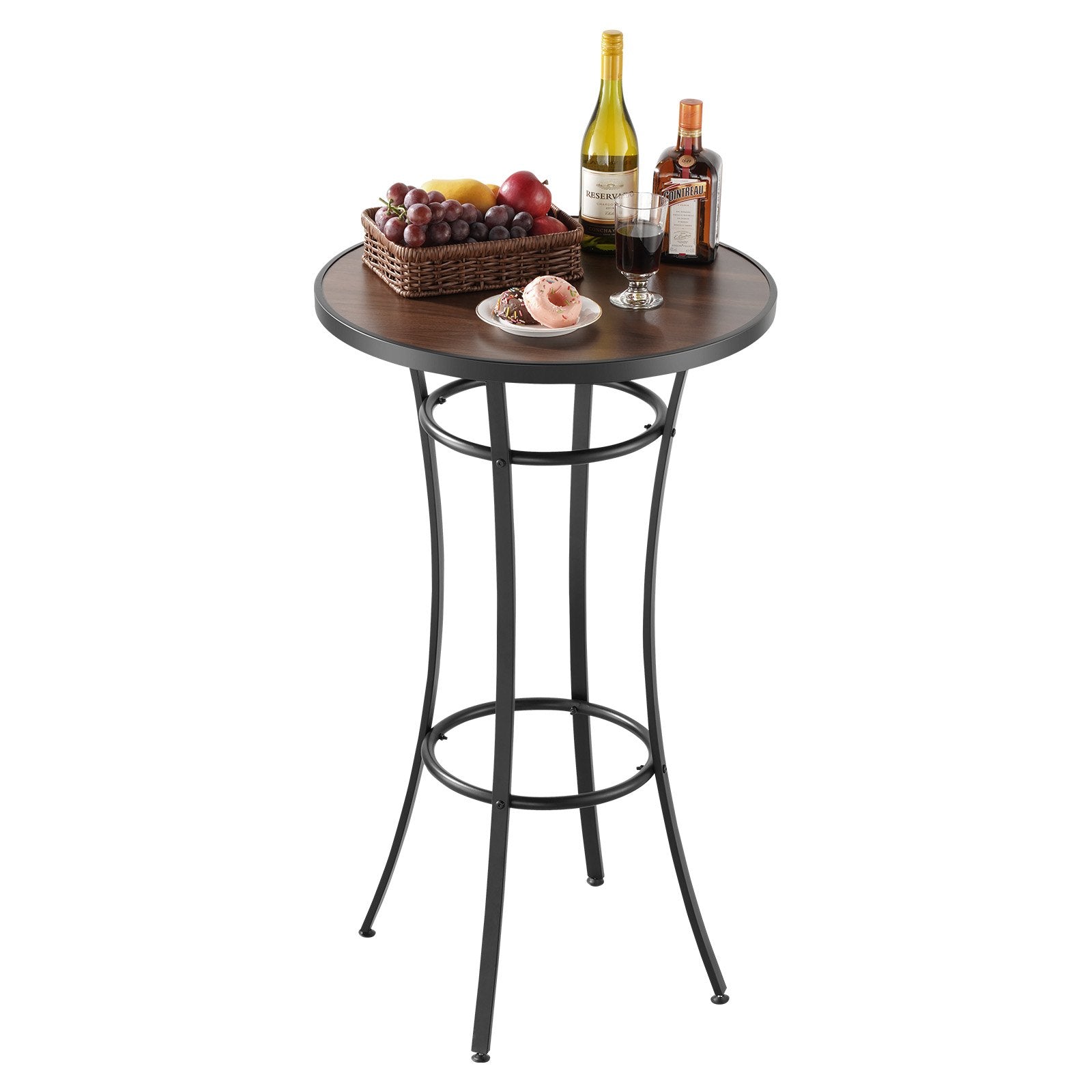 Outdoor Round Bar Table, 23.7 In Counter Bar Height Bistro Table, Patio Dining Tables With Easy-to-Clean Top & Sturdy Me