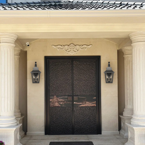 Black Outdoor Wall Light 2 Lights, Large Outdoor Modern Wall Light Fixtures, Industrial Porch Light Wall Mounted With Gl