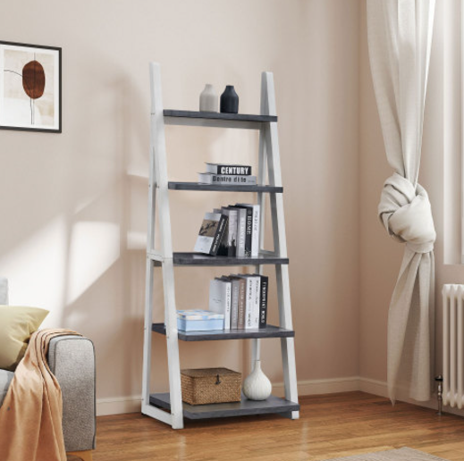 5 Tiers Of Shelves, Bookshelves, Storage Shelves, Bookshelves With Rubberwood Frames Unavailable Platforms- Welfel Temu