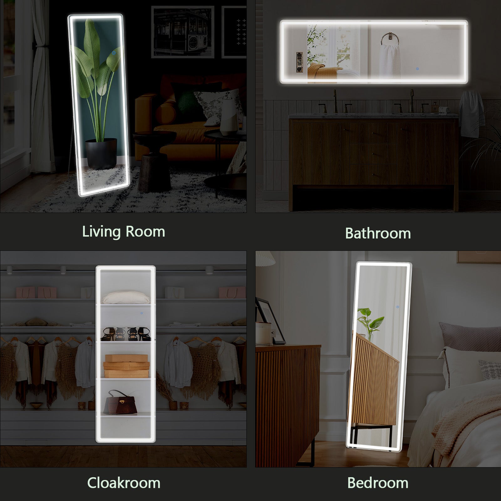 3 Color Lighting Mirror With LED Lights