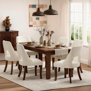 Dining Chair Set of 2,Upholstered Chenille Fabric Dining Chair Curved Solid Wood Legs, Elegant Tufted Club Dining Room K
