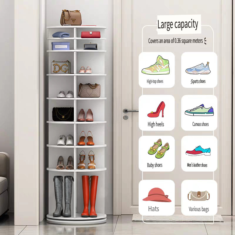 8 Tier Rotating Shoe Rack Tower, Spinning Shoe Display, Shoe Organizer,360 Shoe Rack Storage Round Carousel, Vertical Ha