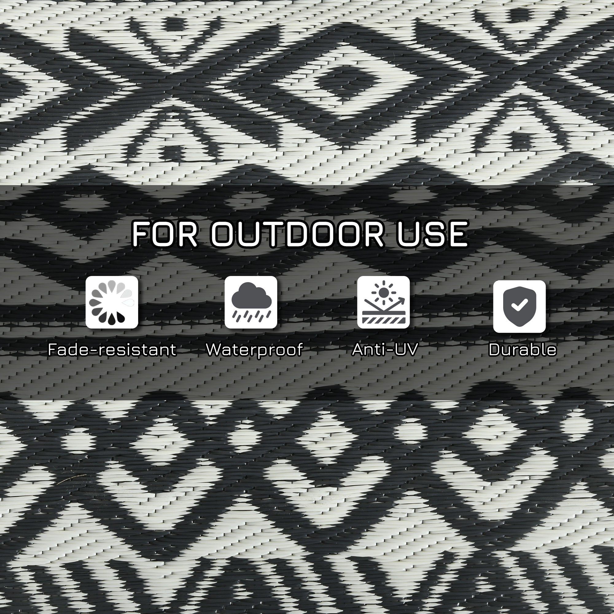 Reversible Outdoor Rug Carpet RV Camping Rugs with Carry Bag