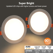 6 Inch LED Recessed Ceiling Lights, 12-Pack Ultra-Thin With Junction Box, 5 Color Temperature Options 2700K-5000K, 12W 1