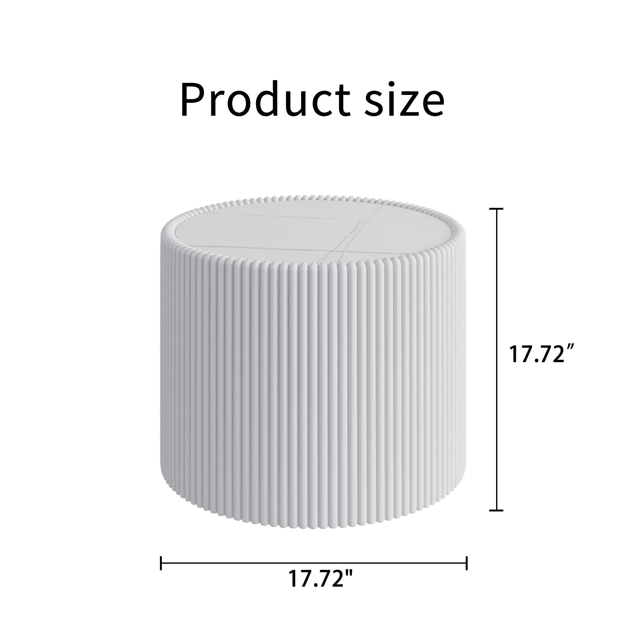 Light Sintered Stone Top Cylinder Shape Leather Coffee Modern Sofa Table For Living Room Furniture  Each Tabletop Has A Unique Gold Pattern