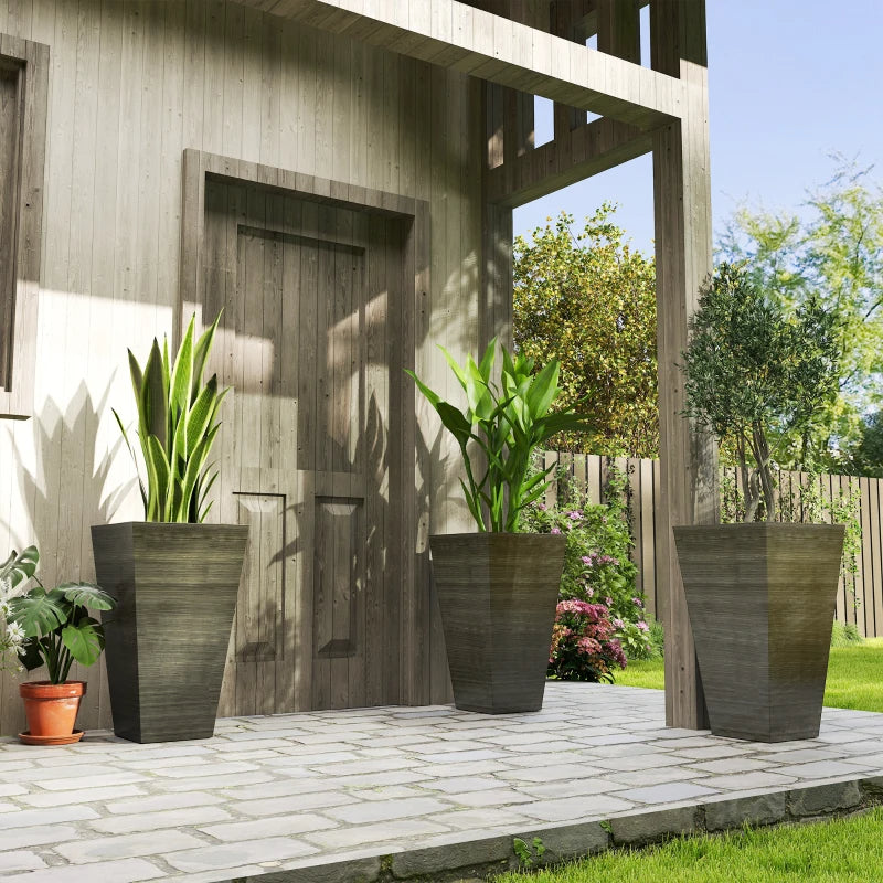 Set Of 3 Tall Planters