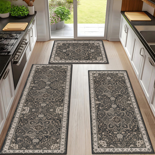 Kitchen Rug Sets Of 3 Washable Boho Kitchen Rugs And Runner Carpets Non Slip Kitchen Area Rug For Laundry Room Entryway