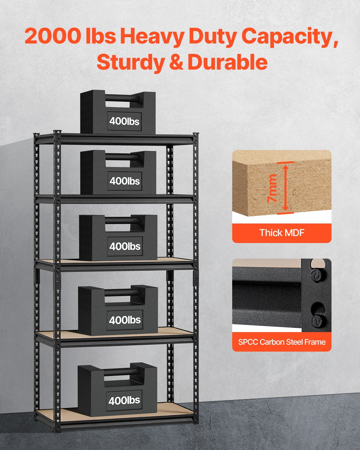 Storage Shelves 16 D X 32 W X 62.8 H 5-tier Garage Storage Shelving
