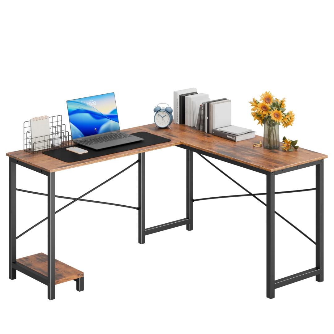 49-Inch L Shaped Desk - Computer Desk Corner Desks Gaming Desk PC Table, With CPU Stand Side Bag For Home Office Dorm St