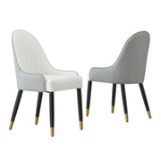 Modern Dining Chairs Set Of 2 Pcs Faux Leather Dining Chair With Metal Legs For Living Room Dining Room Reception Room
