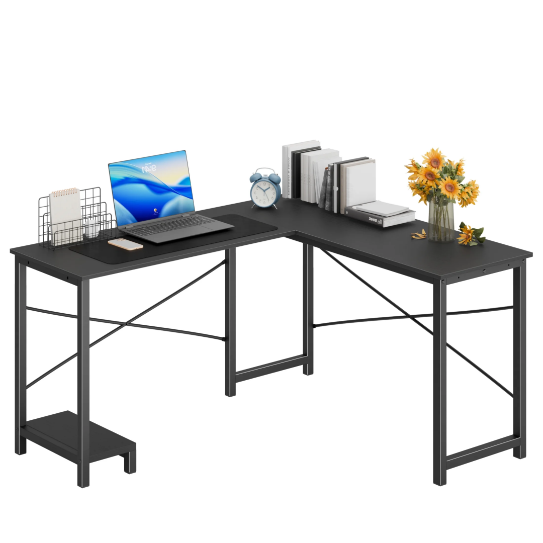 49-Inch L Shaped Desk - Computer Desk Corner Desks Gaming Desk PC Table, With CPU Stand Side Bag For Home Office Dorm St