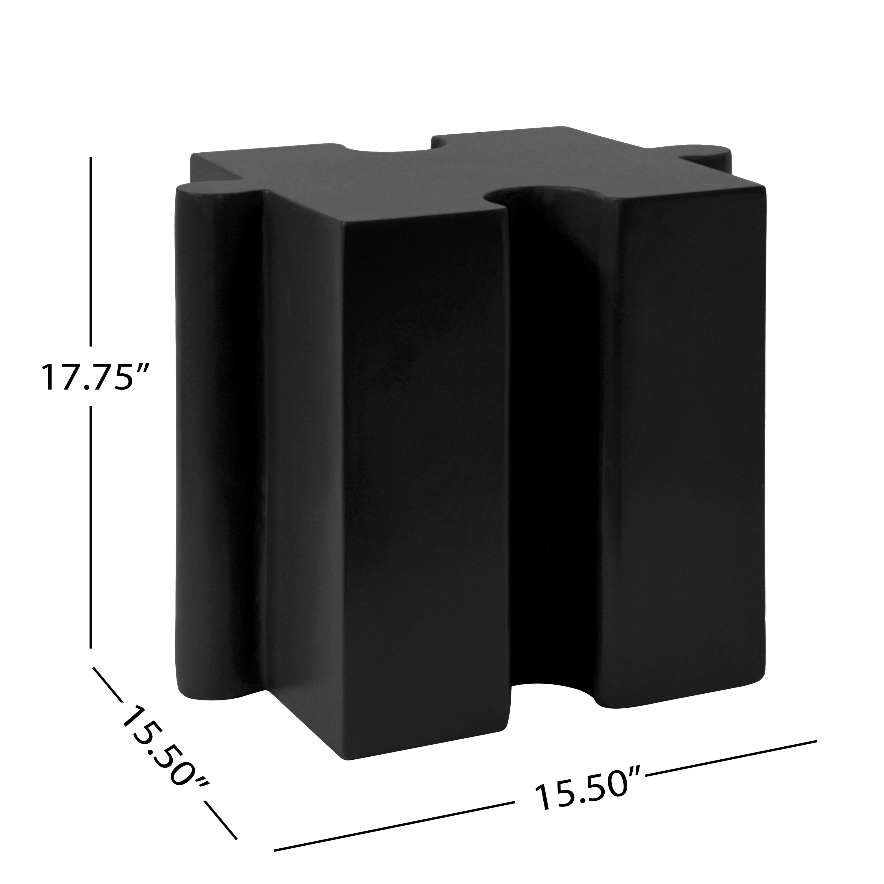 3-Piece Artistic Puzzle Table Set,Modular MGO Side Tables With Interlocking Design  2 Convex & 1 Concave , 200lb Capacit
