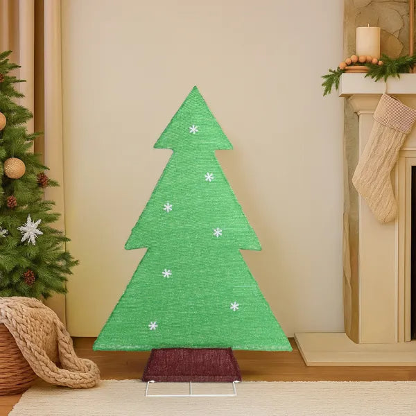4FT Lighted Christmas Tree Yard Decorations, Pre-lit Holiday Decor With 110 Warm White LED Lights For Xmas Outdoor Indoo
