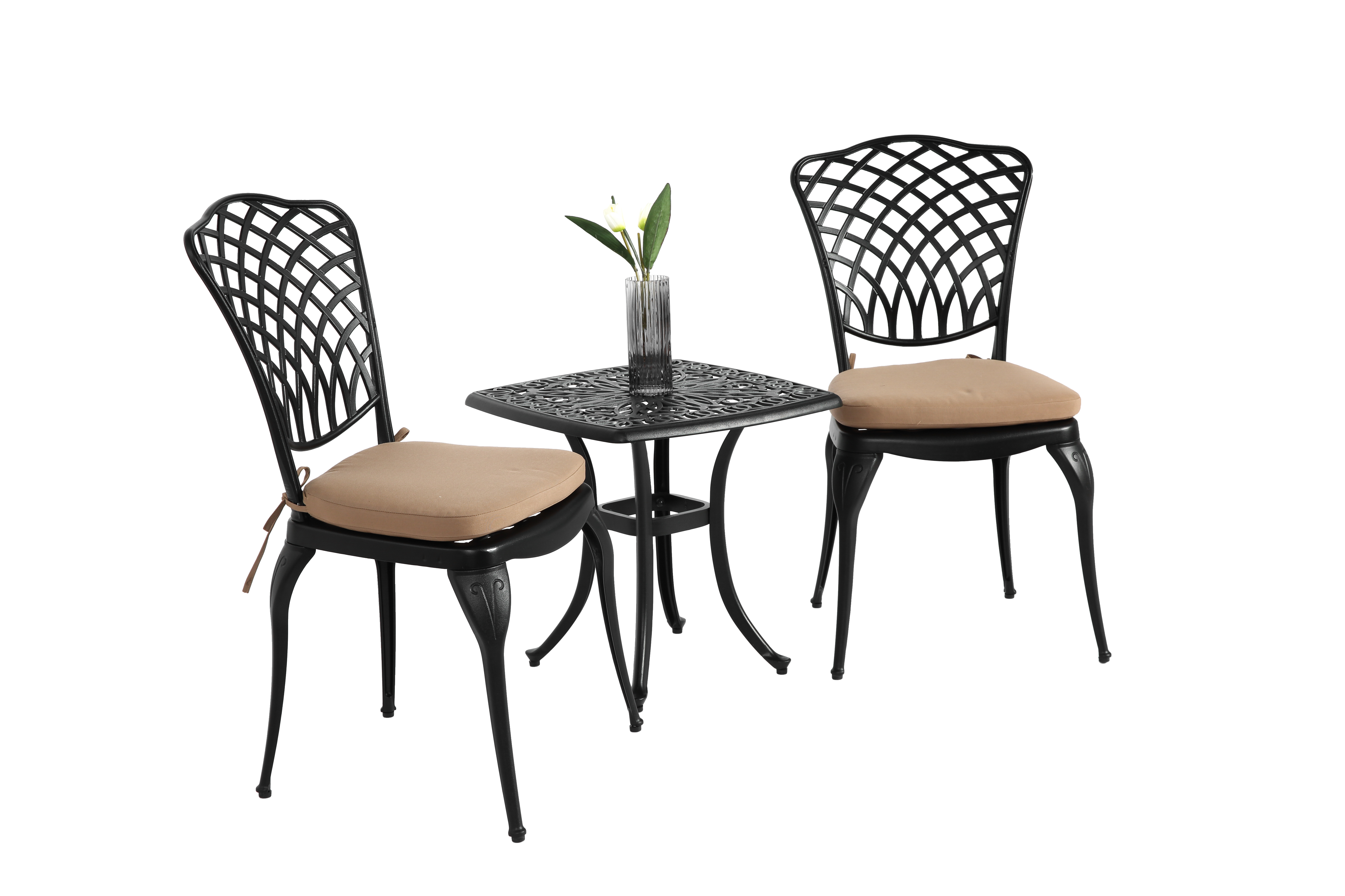 Bistro Set 3 Piece Rustproof Cast Aluminum Patio Furniture Sets 2 Chairs And 1 Round Table Outdoor, Garden, Patio, Balco