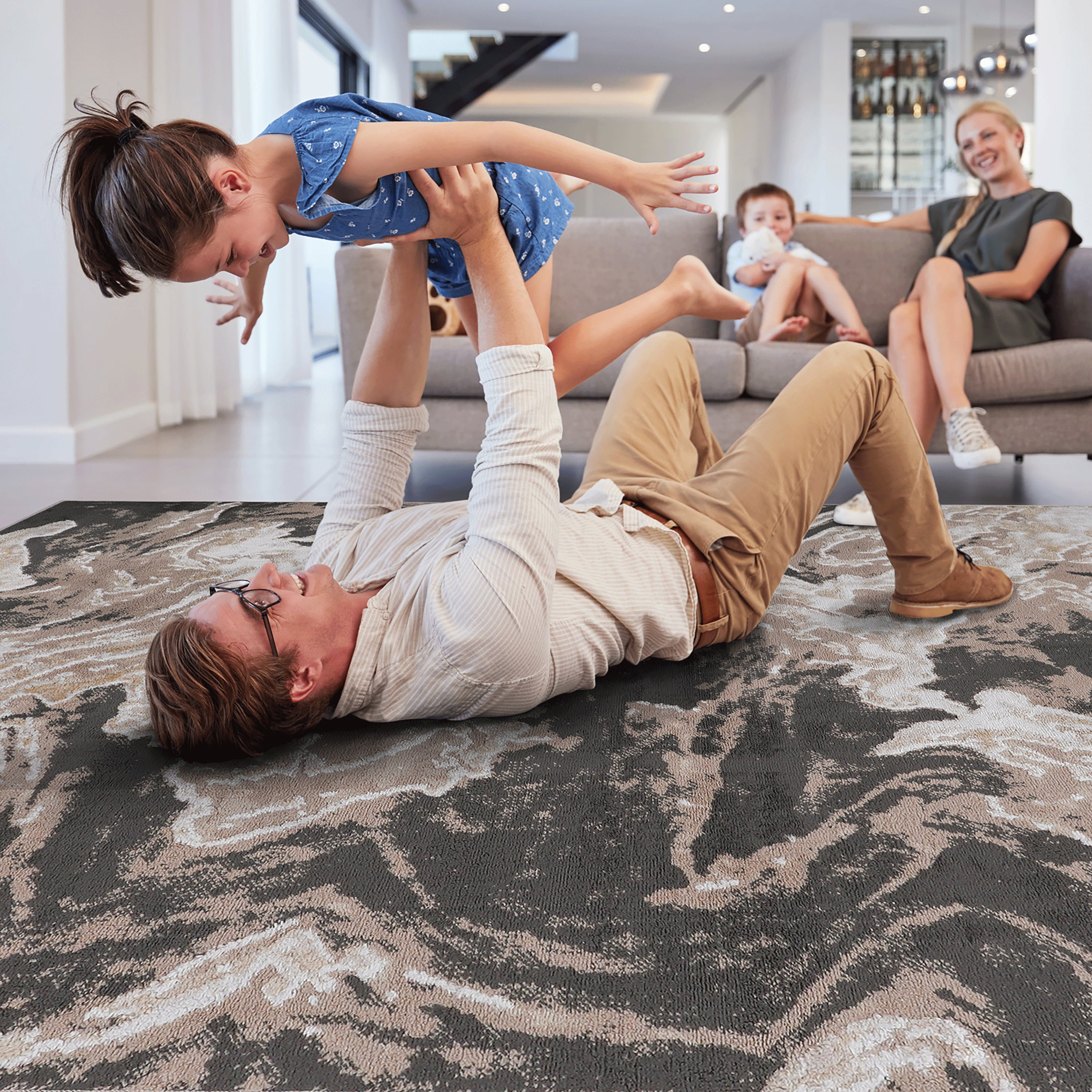 PAYAS  6X9 L.Brown  Abstract Area Rug