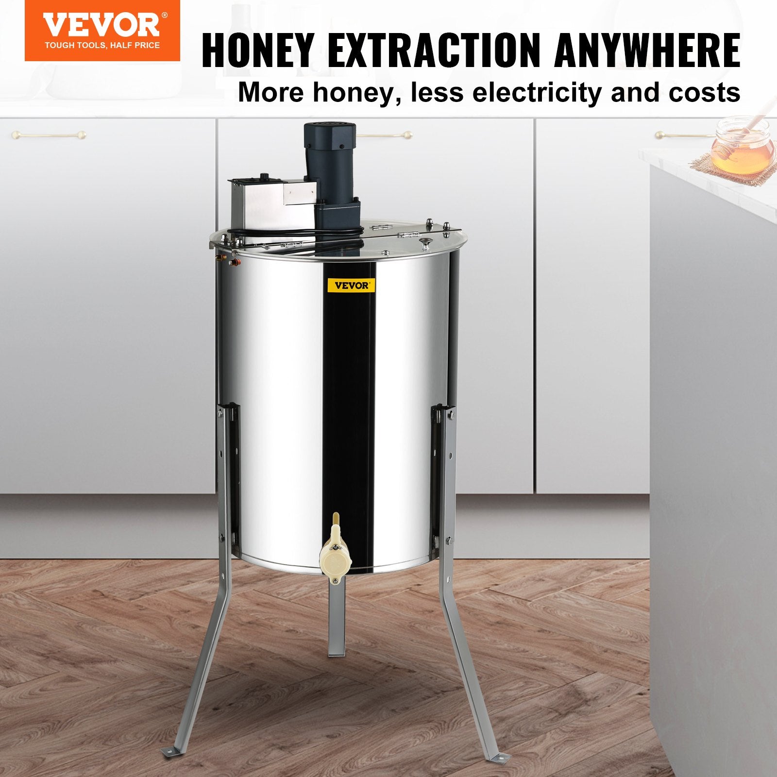 VEVOR Electric Honey Extractor,  Frames Honey Spinner Extractor, Stainless Steel Beekeeping Extraction, Apiary Centrifug