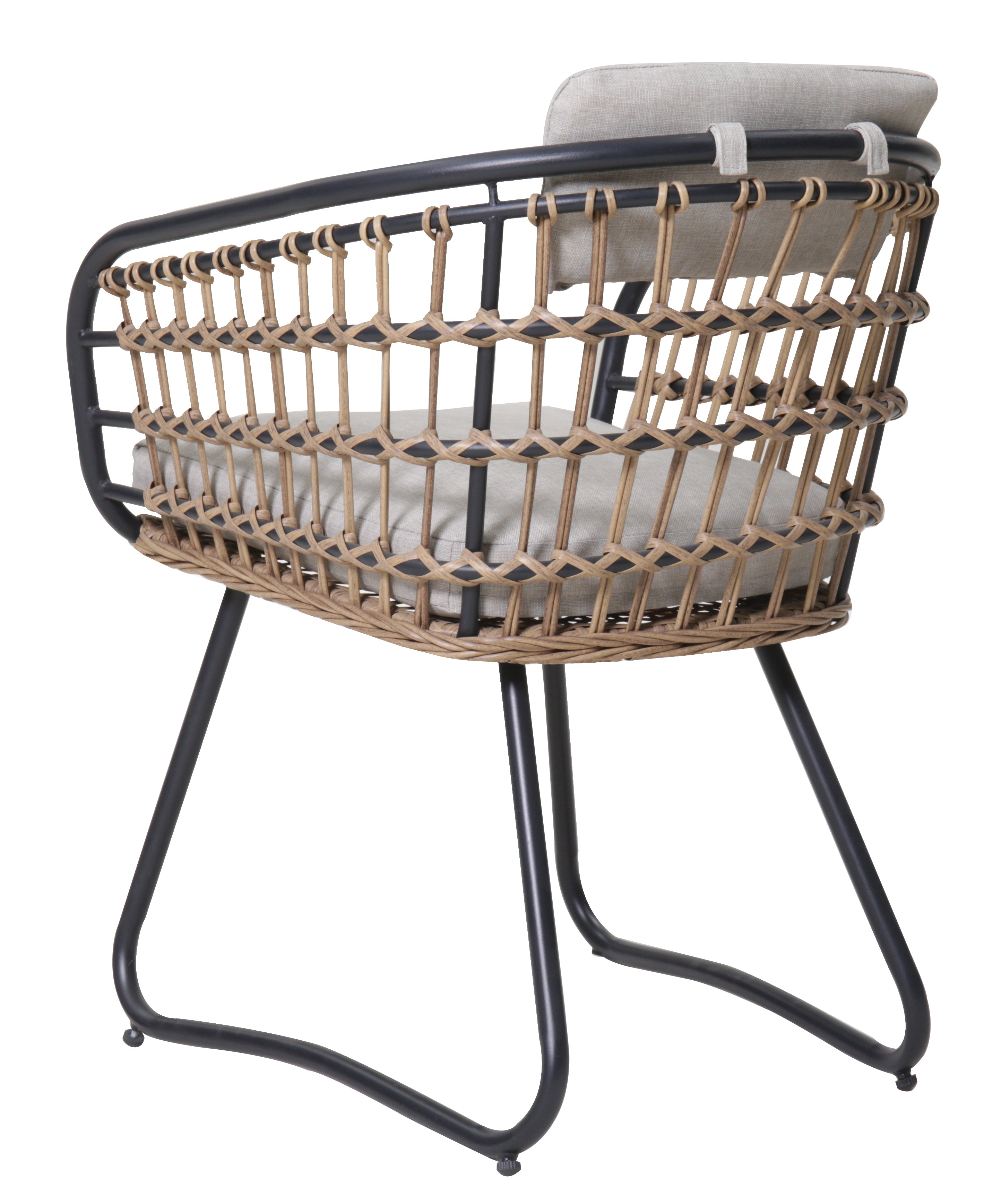 Outdoor Wicker Dining Chairs Set Of 2, Patio Dining Chairs With Cushions, Rattan Dining Armchairs For Lawn, Garden, Pool