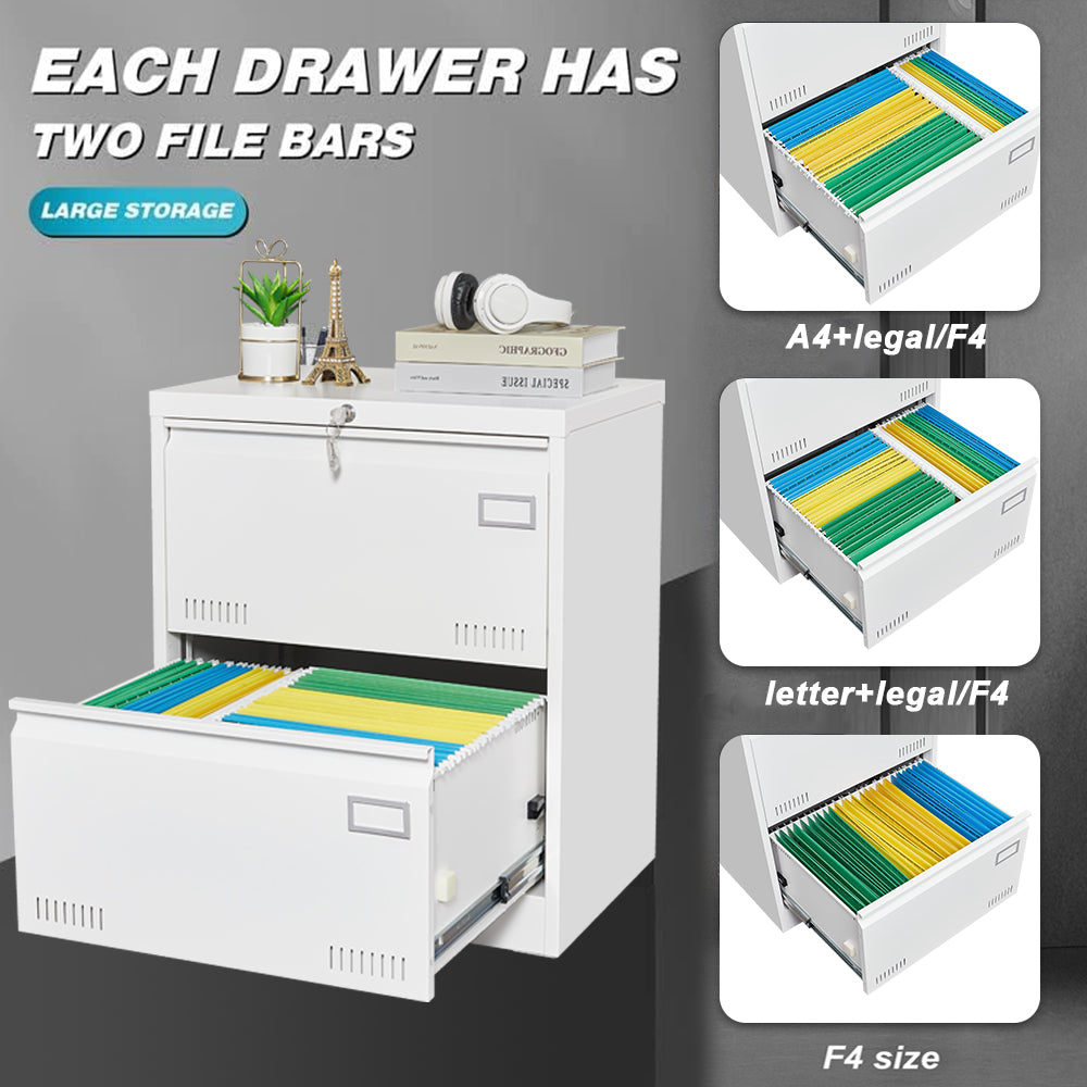 Filing Cabinet Lateral File Cabinet 2 Drawer, White Filing Cabinets With Lock, Locking Metal File Cabinets Three Drawer