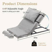 Electric Adjustable Bed Backrest - 300 Lbs Weight Capacity, 4-68 Lift, Machine Washable Fabric  For Elderly, Pregnancy,