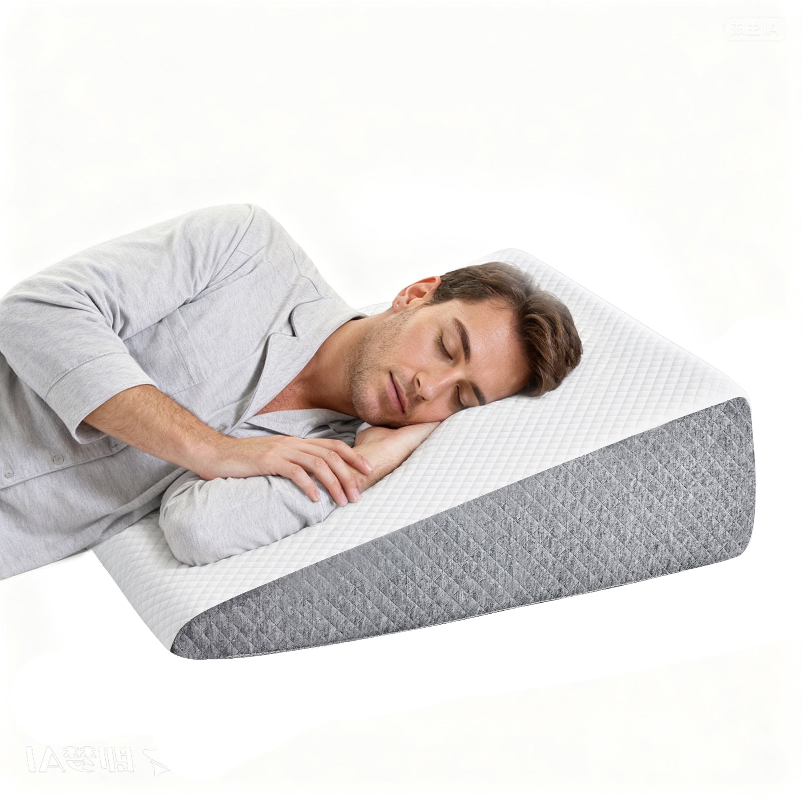 Wedge Pillow, Body Pillow , White& Grey
