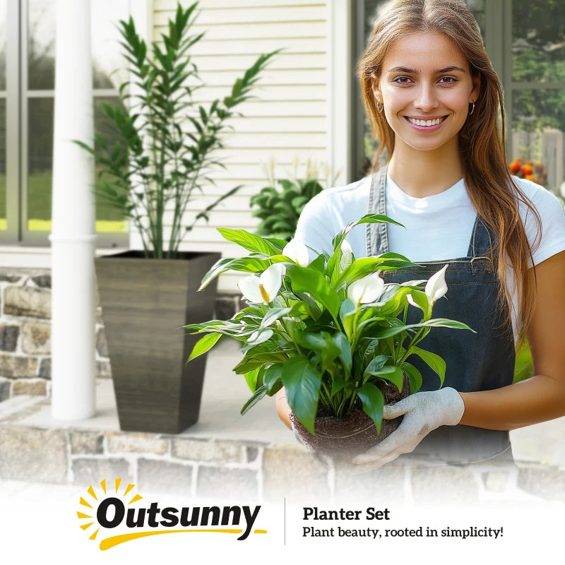 Set Of 3 Tall Planters