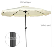 9 ft Cantilever Umbrella with Push Button Tilt and Crank Tassles and 8 Ribs Shade Umbrellas for Garden