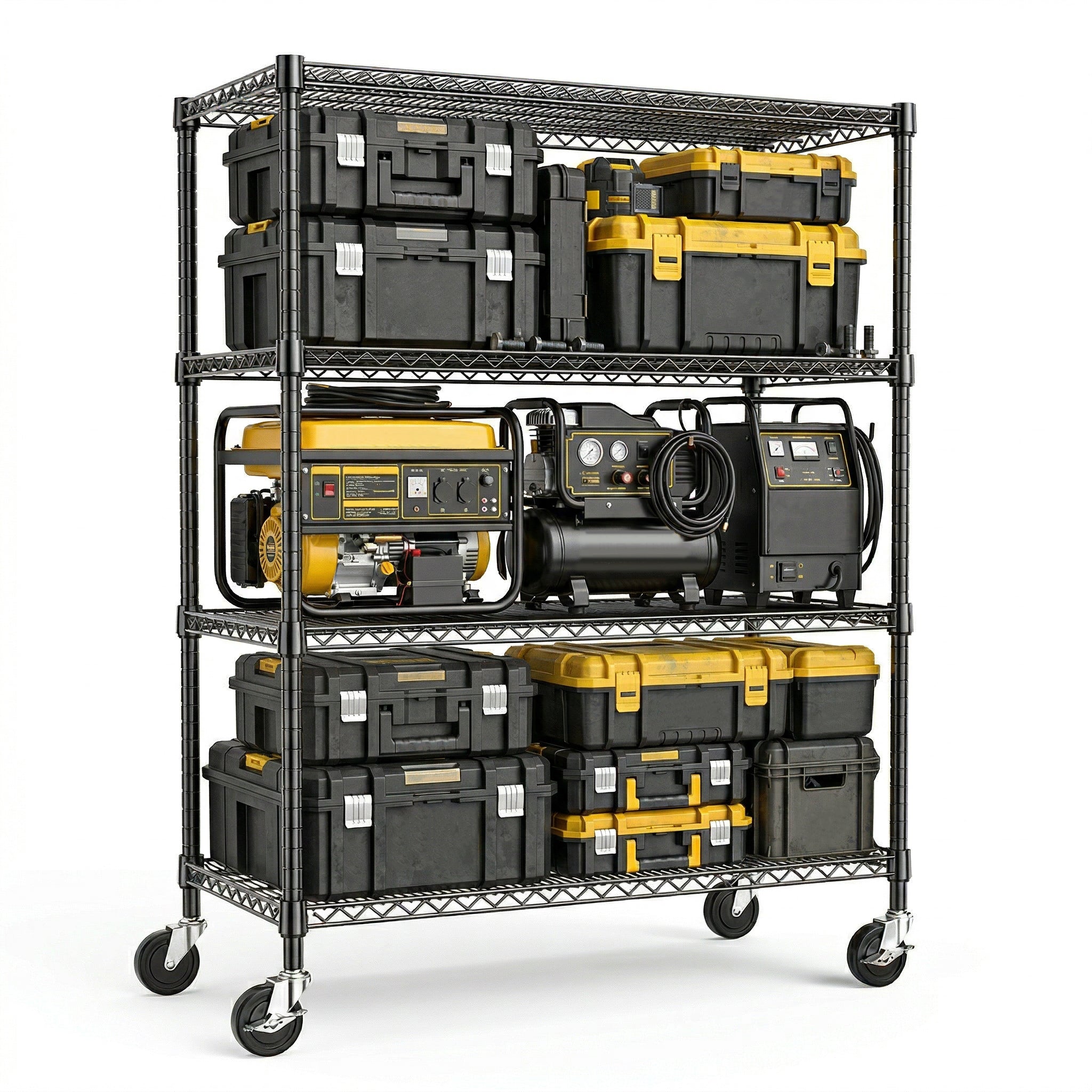 176 LBS Industrial Metal 4 Tier Shelving For Garage, Pantry, Warehouse, Basement Utility Room, Storage Rack Metal Shelvi