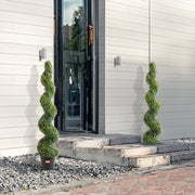 VEVOR 2 Pack 5' Artificial Boxwood Topiary Tree Faux Plant UV Decor In Outdoor
