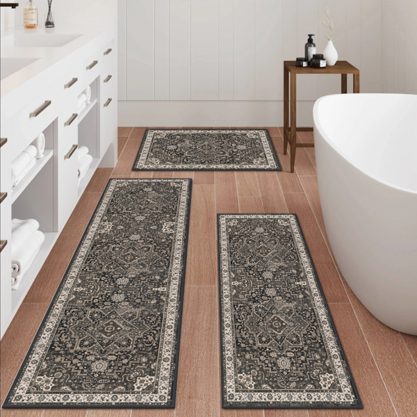Kitchen Rug Sets Of 3 Washable Boho Kitchen Rugs And Runner Carpets Non Slip Kitchen Area Rug For Laundry Room Entryway