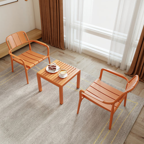 2-Piece PP Single Seater Chairs   Coffee Table Set   Indoor Outdoor Multi  Purpose Furniture For Living Room, Balcony, B