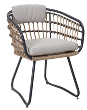 Outdoor Wicker Dining Chairs Set Of 2, Patio Dining Chairs With Cushions, Rattan Dining Armchairs For Lawn, Garden, Pool