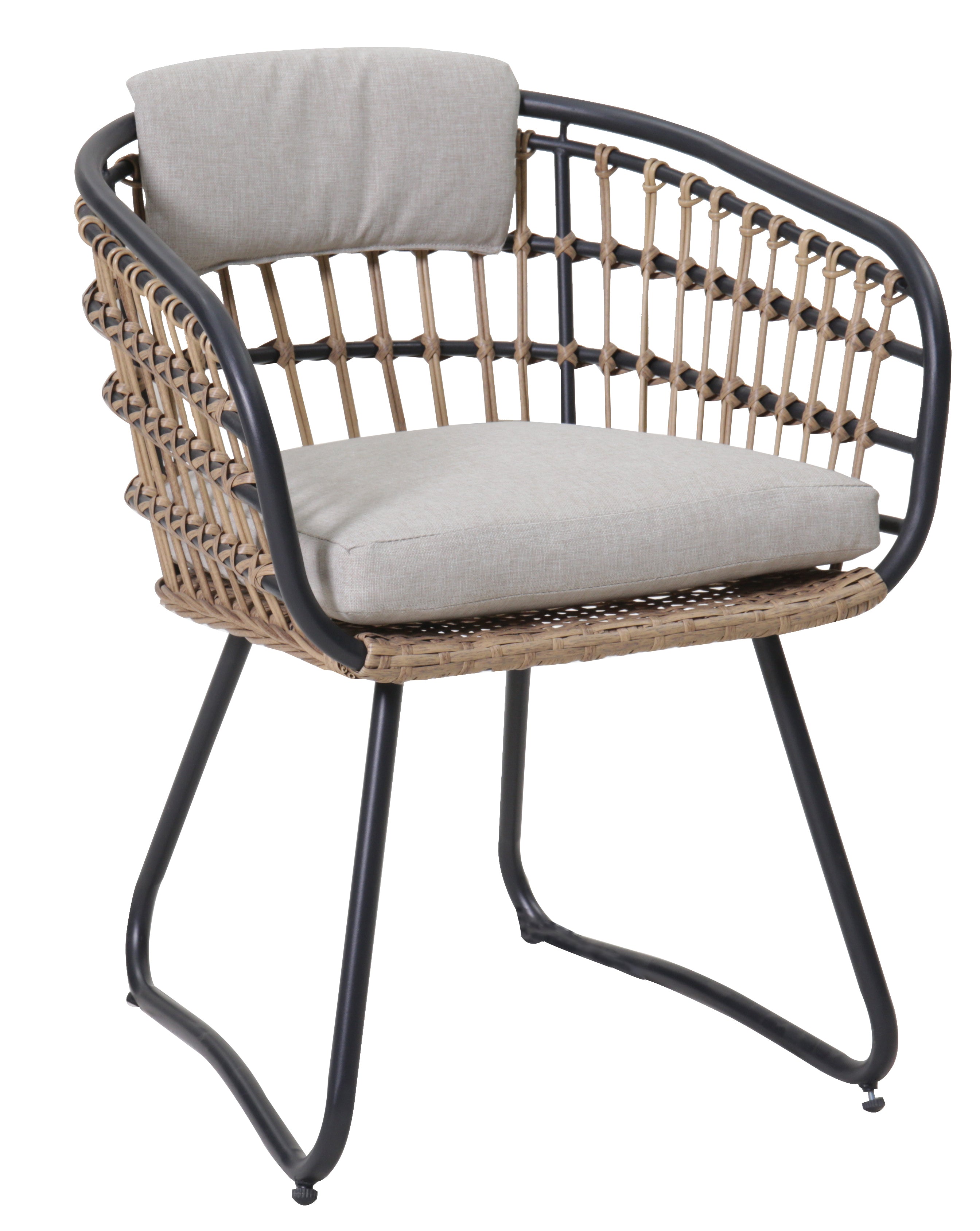 Outdoor Wicker Dining Chairs Set Of 2, Patio Dining Chairs With Cushions, Rattan Dining Armchairs For Lawn, Garden, Pool