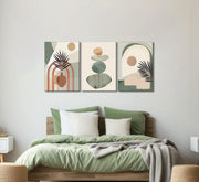 3 Pcs Boho Art Wall Decor Canvas Wall Art  Decor Stretched And Framed Ready To Hang Size 12 X 16in