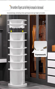 8 Tier Rotating Shoe Rack Tower, Spinning Shoe Display, Shoe Organizer,360 Shoe Rack Storage Round Carousel, Vertical Ha