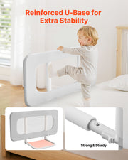 Toddler Bed Rail, Kids Beds Guard Rail With Reinforced Iron Pipe And Oxford Cloth, Adjustable Height Bed Side Railing, P