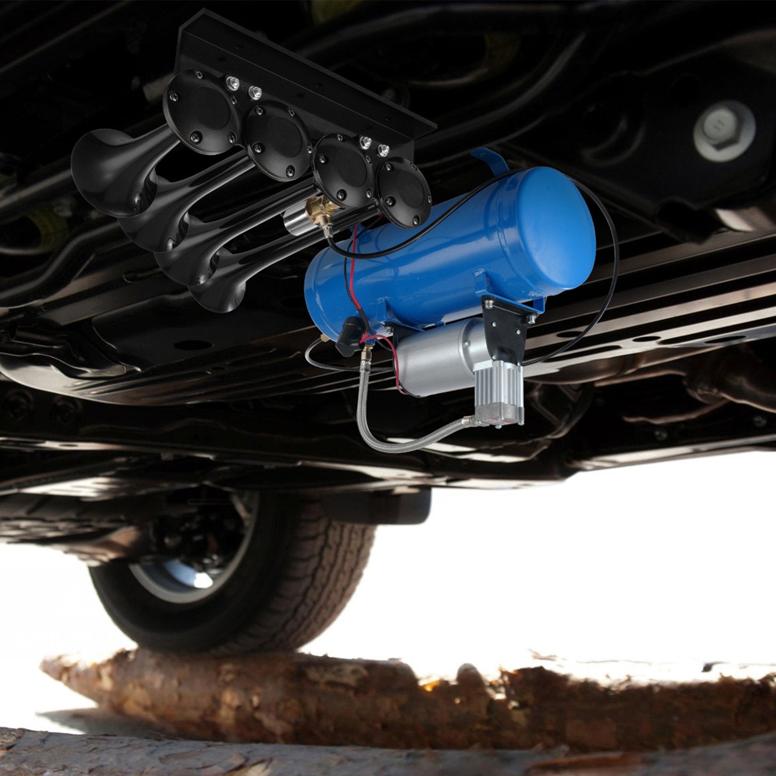 VEVOR 12V Air Compressor With Tank 1.6 Gallon 6 L, Train Horn Air Compressor, 120 Psi Working Pressure Onboard Air Compr